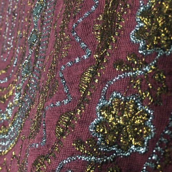 EUC Lucky Brand Burgundy 3/4 Sleeve Length Top - Picture 5 of 7